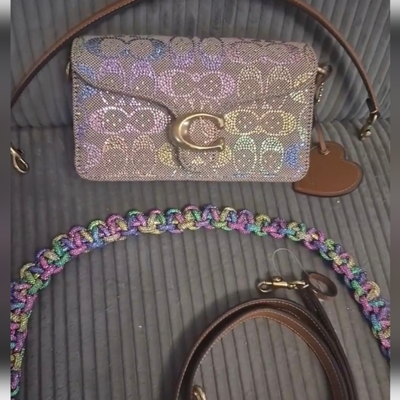 Coach Handbags - Coach Crystal Rainbow Signature Tabby Shoulder/Crossbody Bag (FIRM PRICE)